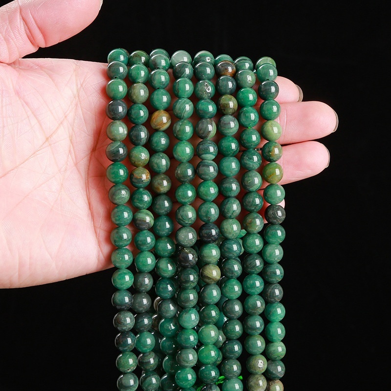 3A natural green mica loose beads suitable for DIY