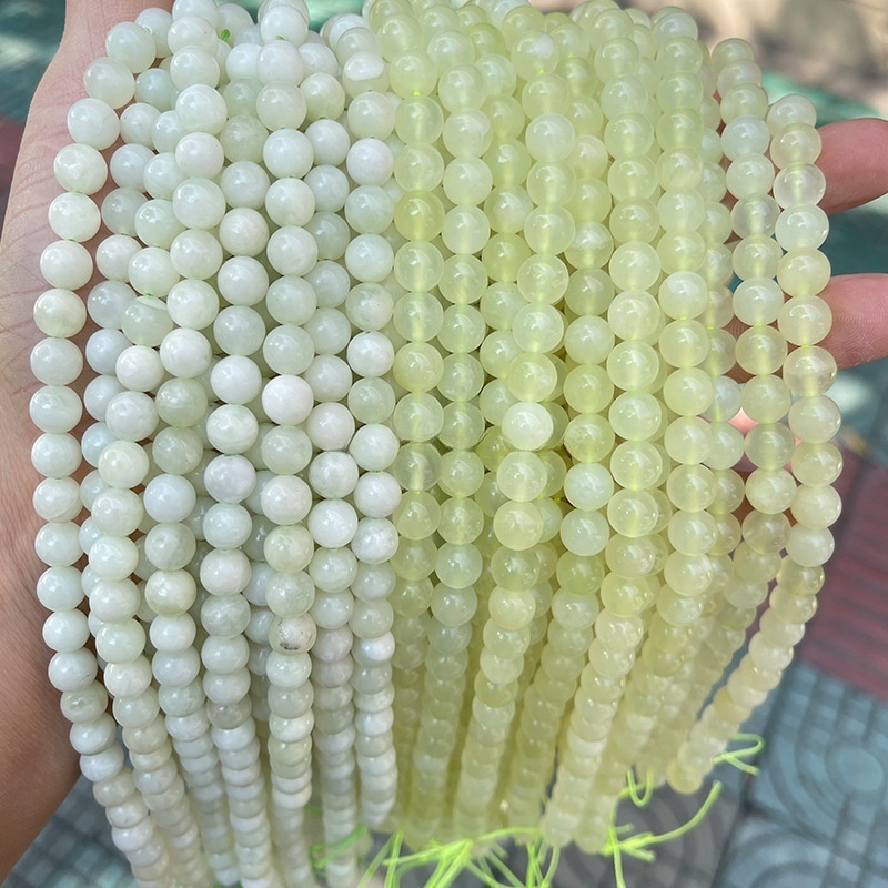 Natural new mountain jade round beads loose beads suitable for DIY