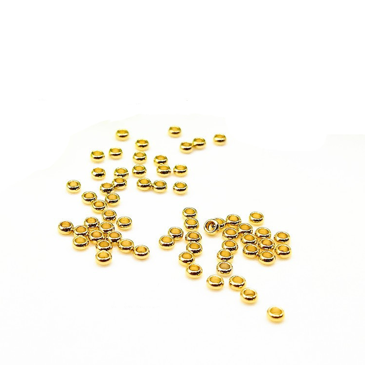 100 Pieces/Bag-Stainless steel positioning beads can be clamped flat positioning beads 18K gold DIY jewelry accessories