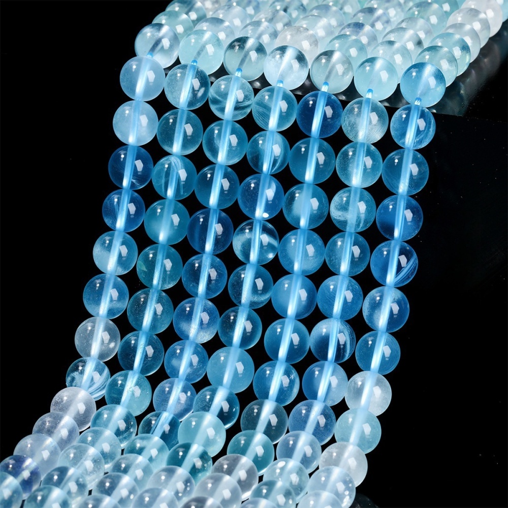 7A natural gradient aquamarine loose beads suitable for DIY