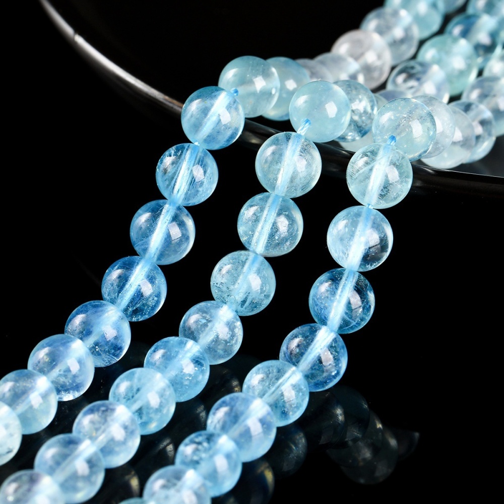 7A natural gradient aquamarine loose beads suitable for DIY