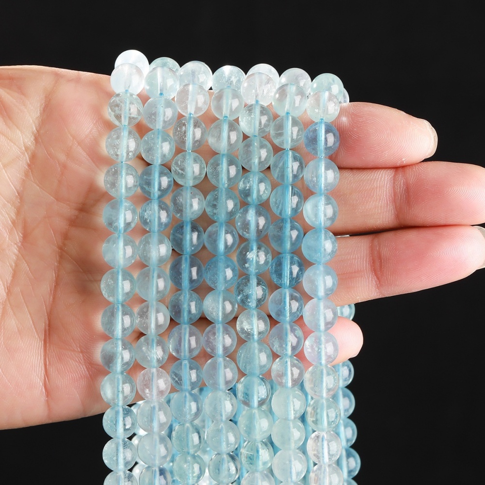 7A natural gradient aquamarine loose beads suitable for DIY