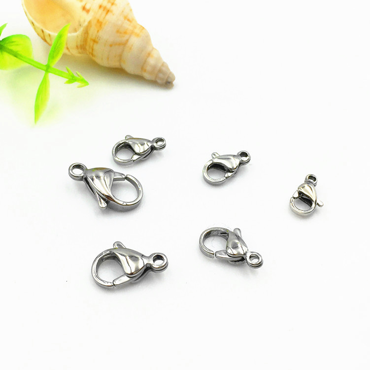 100 Pieces/Bag-Stainless steel lobster clasp bracelet necklace clasp polished lobster clasp water drop clasp