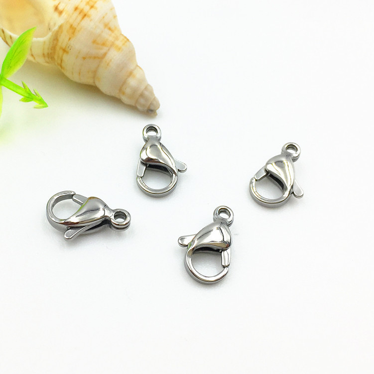 100 Pieces/Bag-Stainless steel lobster clasp bracelet necklace clasp polished lobster clasp water drop clasp