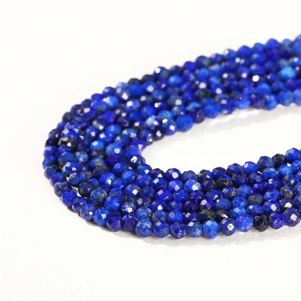 7A cut surface natural lapis lazuli loose beads suitable for DIY