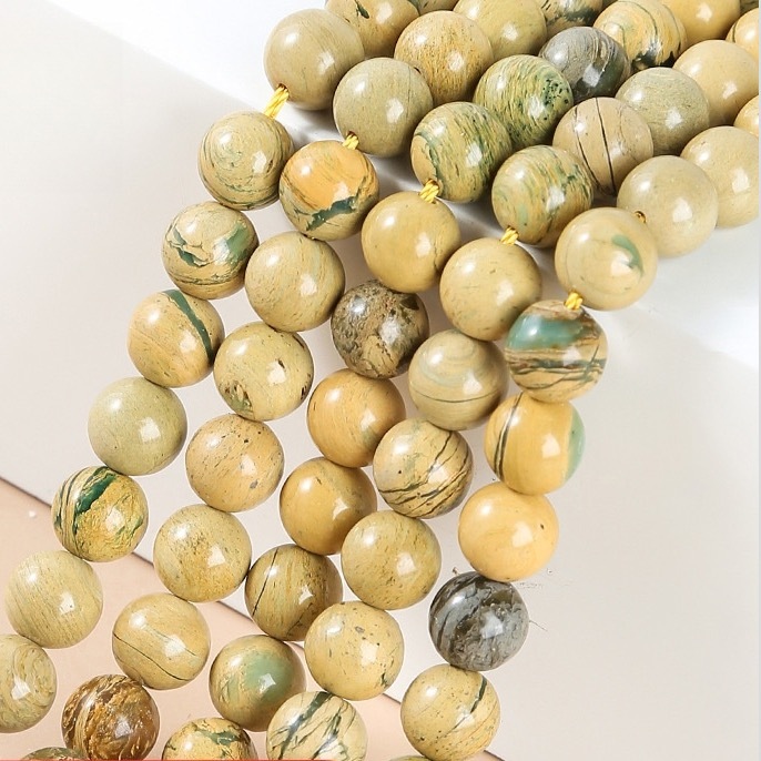 Natural green dragon stone loose beads suitable for DIY