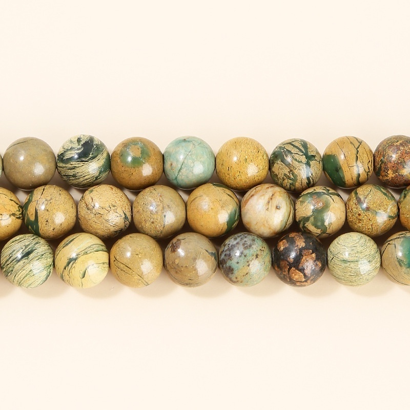 Natural green dragon stone loose beads suitable for DIY