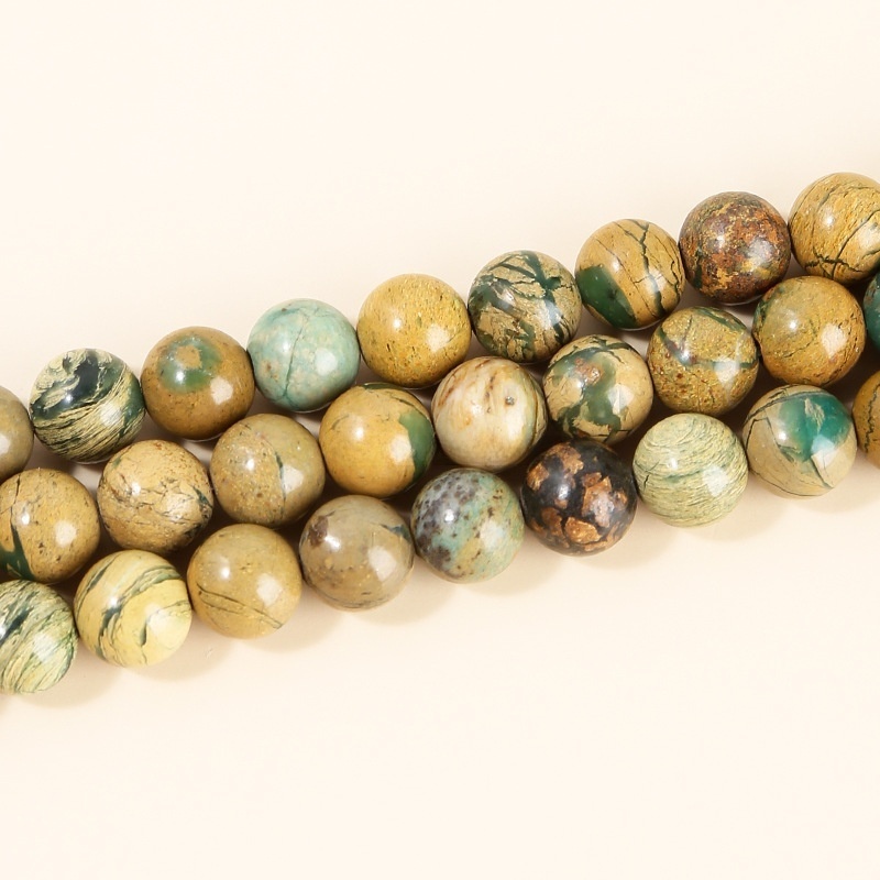 Natural green dragon stone loose beads suitable for DIY