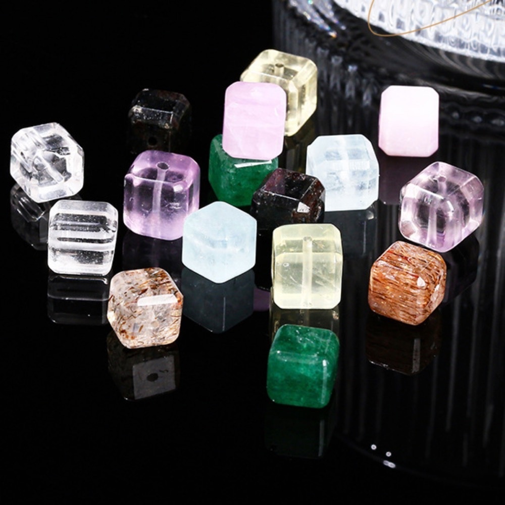 Natural stone crystal sugar cube single loose beads suitable for DIY