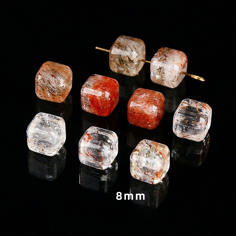Natural stone crystal sugar cube single loose beads suitable for DIY