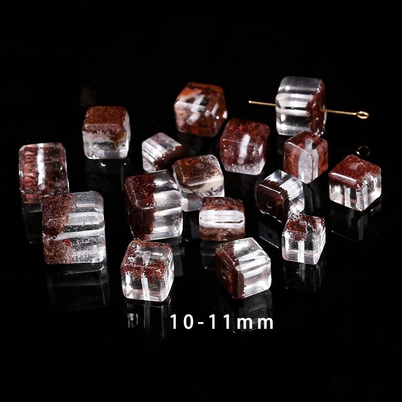 Natural stone crystal sugar cube single loose beads suitable for DIY