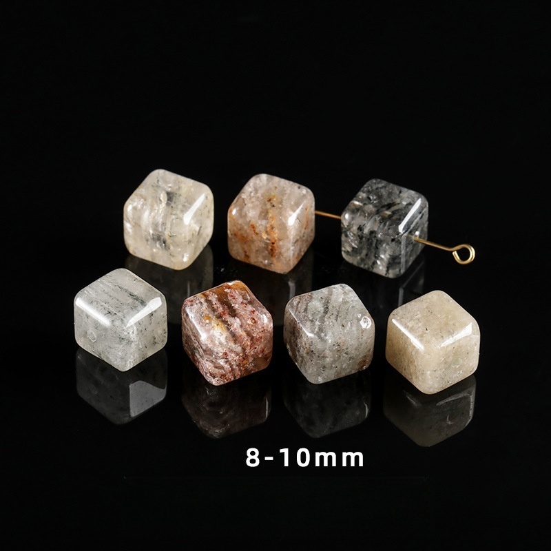 Natural stone crystal sugar cube single loose beads suitable for DIY