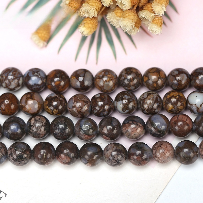 Natural blue amphibole loose beads jewelry accessories diy beads