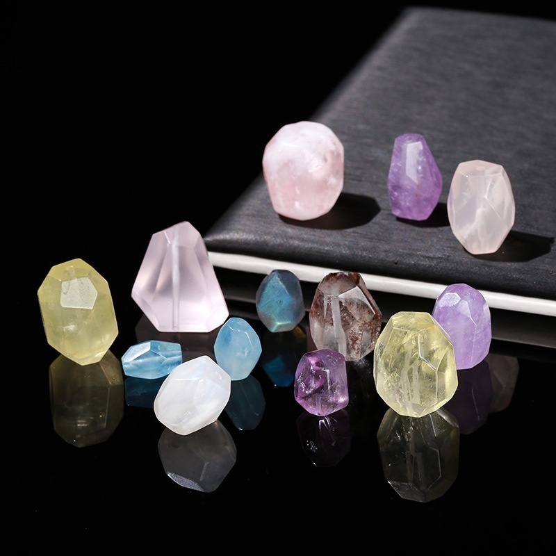 Natural faceted beads irregular rough stones suitable for DIY