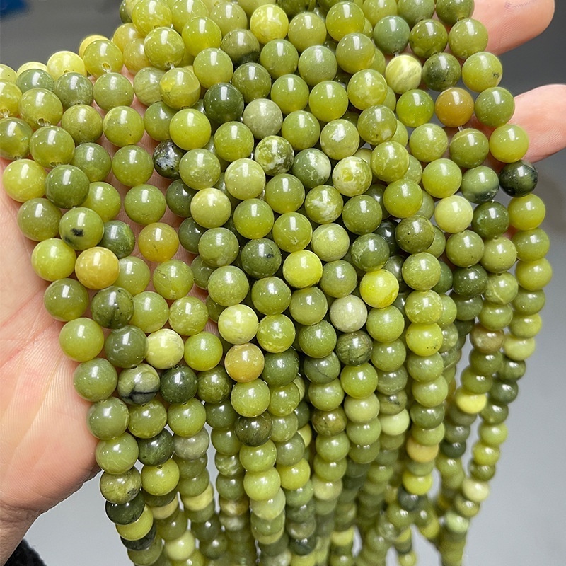 Natural new Canadian jasper loose beads green jade round beads