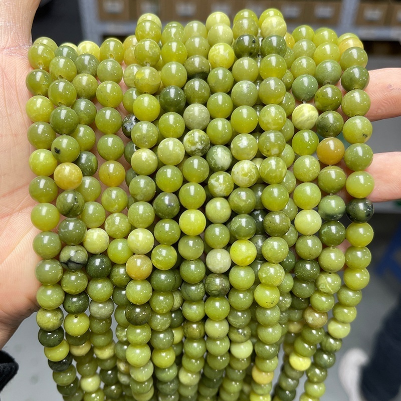 Natural new Canadian jasper loose beads green jade round beads