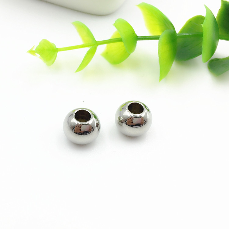 100 Pieces/Bag-304 stainless steel beads round beads jewelry beads solid punch beads diy jewelry accessories