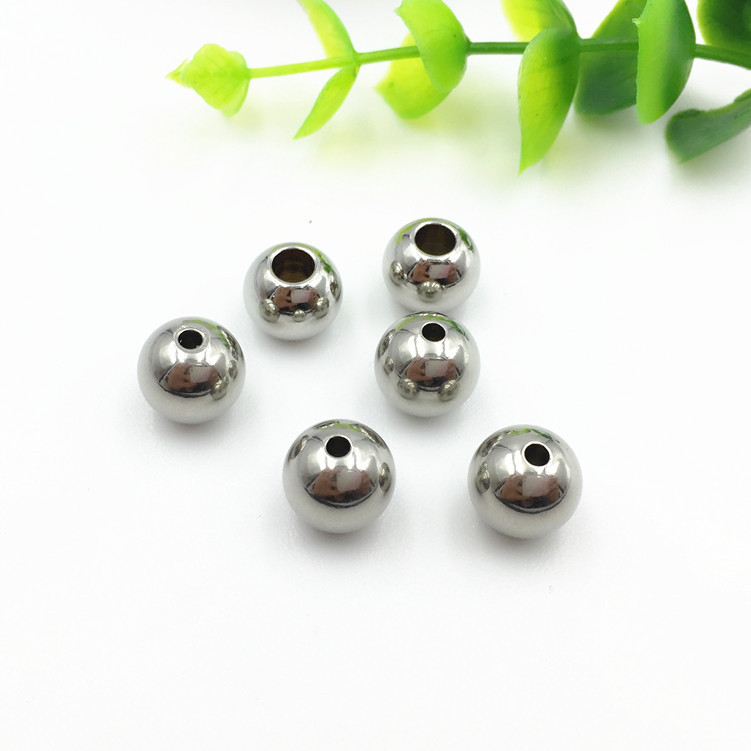 100 Pieces/Bag-304 stainless steel beads round beads jewelry beads solid punch beads diy jewelry accessories