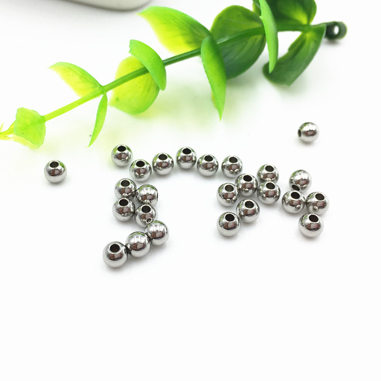 100 Pieces/Bag-304 stainless steel beads round beads jewelry beads solid punch beads diy jewelry accessories