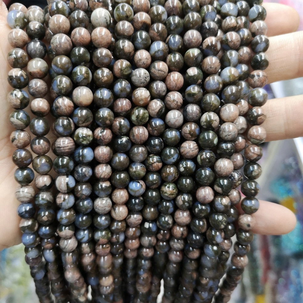 Natural blue amphibole loose beads jewelry accessories diy beads