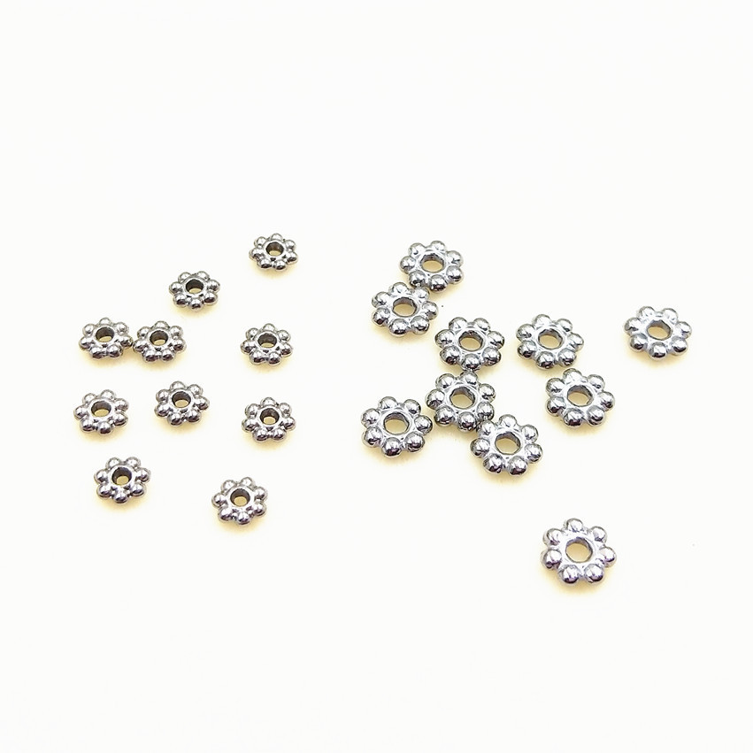 Stainless steel small flower spacer beads vacuum plating 18K spacer