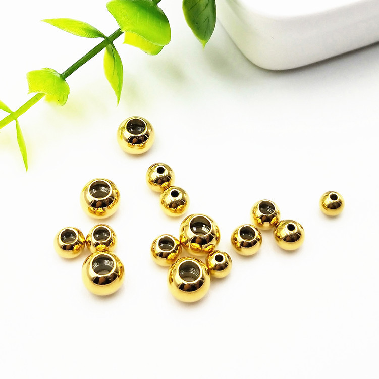 Vacuum plating 18K gold stainless steel beads jewelry DIY jewelry accessories