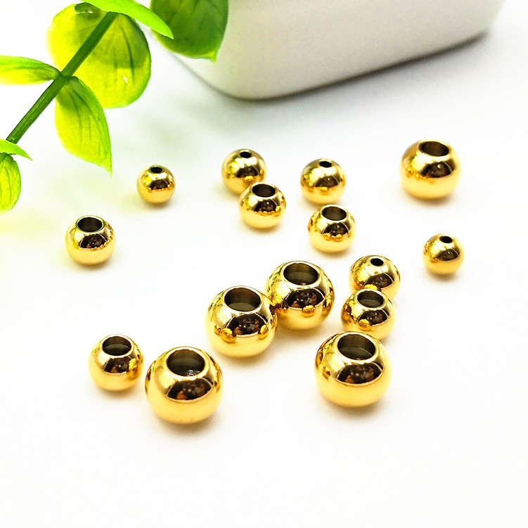 Vacuum plating 18K gold stainless steel beads jewelry DIY jewelry accessories