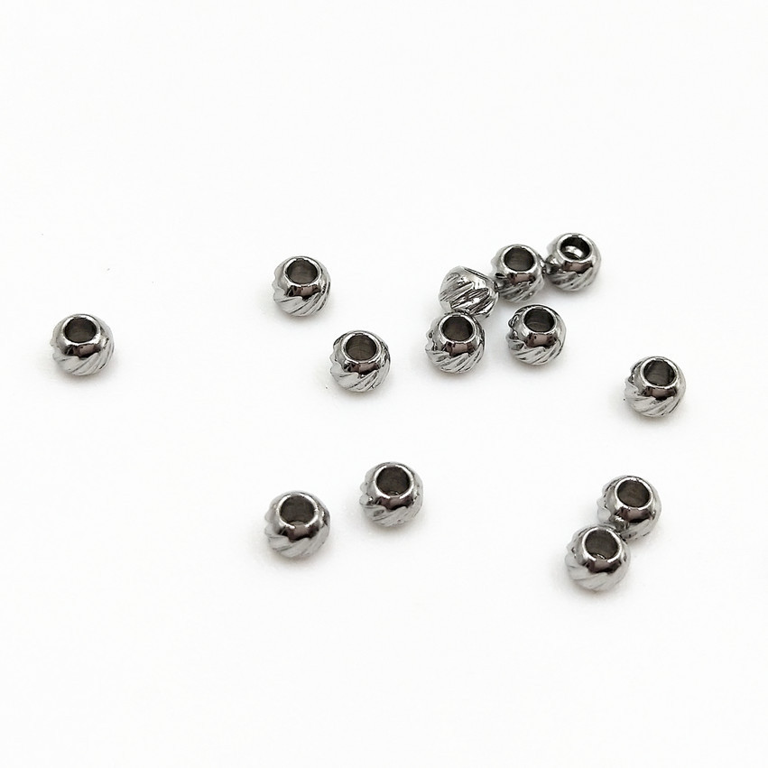 Stainless steel flower beads vacuum electric 18K gold twisted beads DIY jewelry accessories