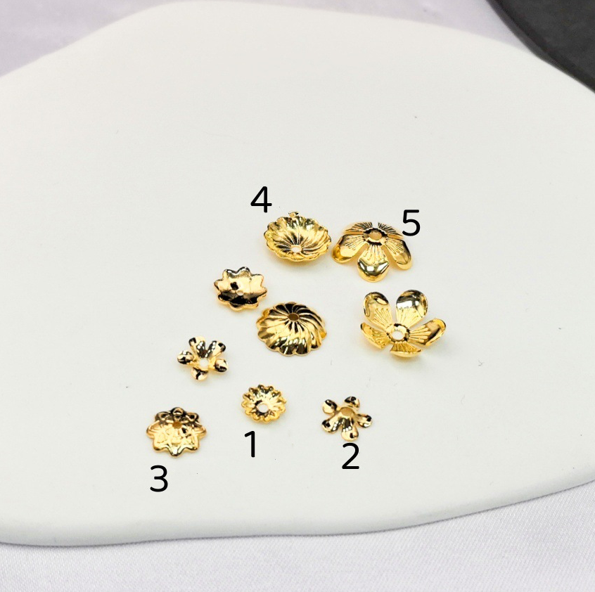 100 Pieces/Bag-stainless steel bead holder bead cap flower holder bead retro petal pearl holder