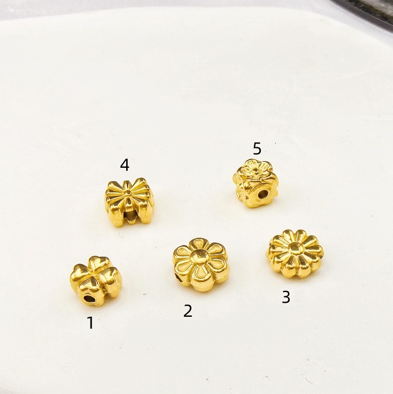 Stainless steel flower spacer beads diy jewelry accessories three-dimensional flower spacer beads