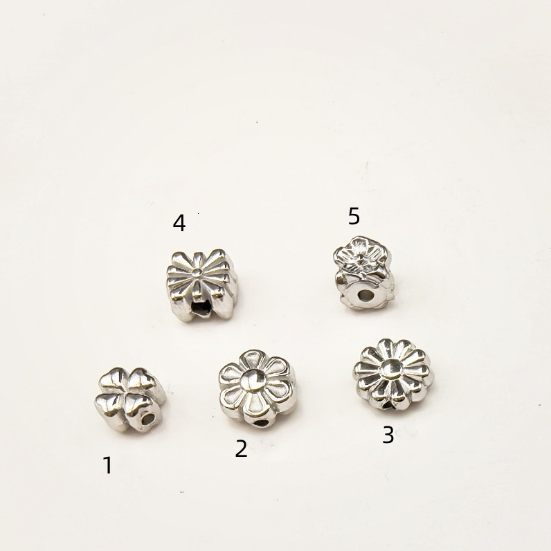 Stainless steel flower spacer beads diy jewelry accessories three-dimensional flower spacer beads