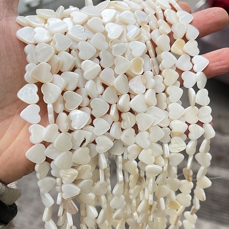 Natural freshwater white shell shaped pearl white mother-of-pearl loose beads