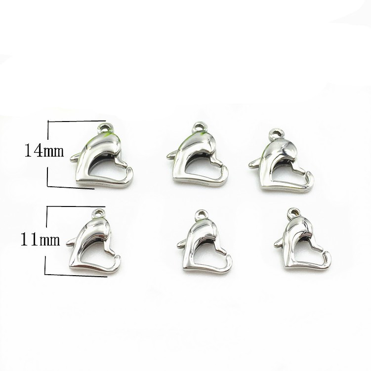 Stainless steel heart-shaped buckle vacuum electric 18K gold love lobster buckle diy jewelry buckle