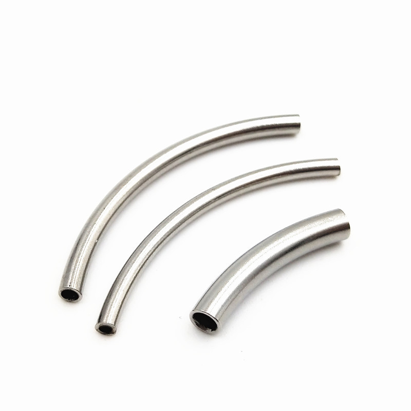 100 Pieces/Bag-stainless steel jewelry accessories elbow hollow elbow bracelet tube sleeve through tube