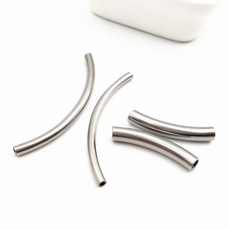 100 Pieces/Bag-stainless steel jewelry accessories elbow hollow elbow bracelet tube sleeve through tube