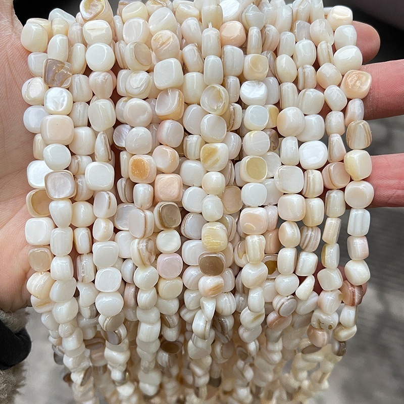 Natural freshwater white shell shaped pearl white mother-of-pearl loose beads