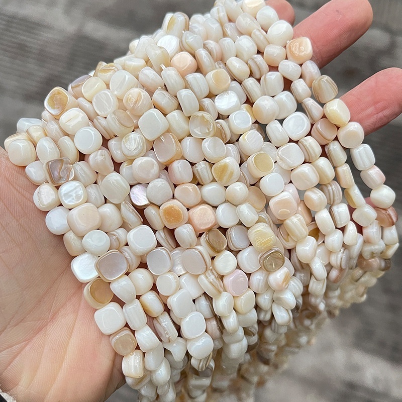 Natural freshwater white shell shaped pearl white mother-of-pearl loose beads
