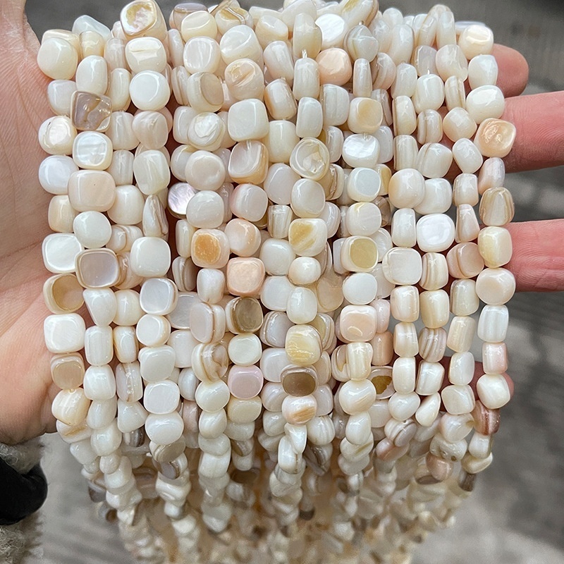 Natural freshwater white shell shaped pearl white mother-of-pearl loose beads