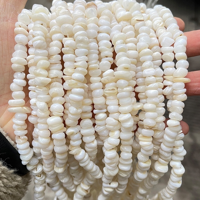 Natural freshwater white shell shaped pearl white mother-of-pearl loose beads