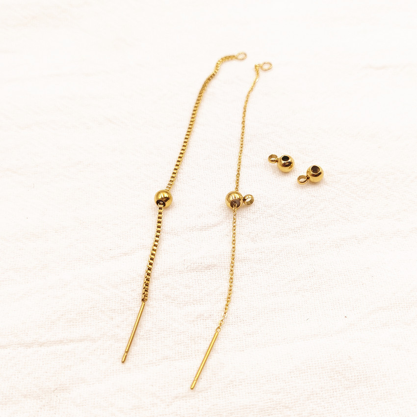 Stainless steel plastic beads vacuum plated 18K gold adjustment beads positioning beads