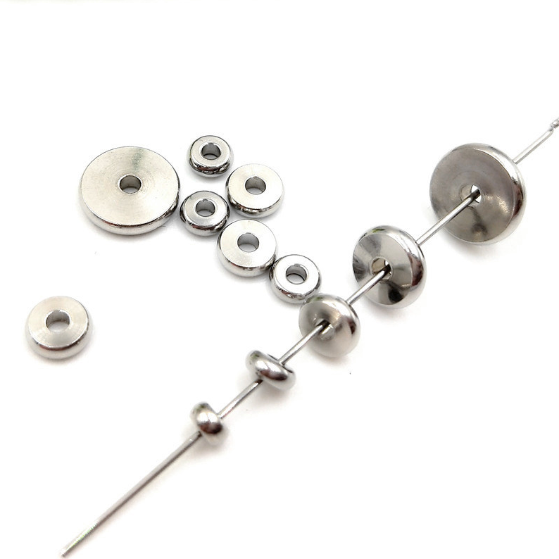 Stainless steel tire rim grinding beads jewelry accessories beads through hole beads (4-10mm)