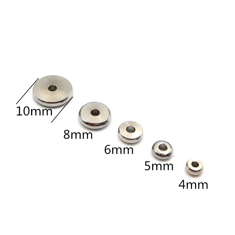 Stainless steel tire rim grinding beads jewelry accessories beads through hole beads (4-10mm)
