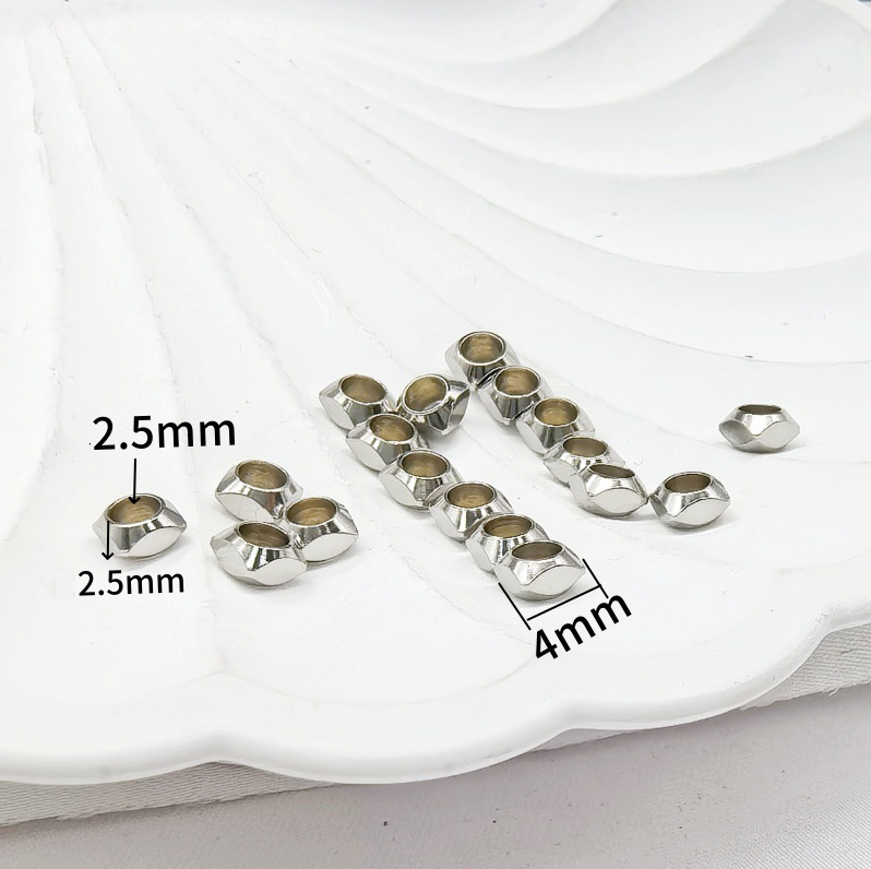 Stainless steel cut-out spacer beads vacuum electric 18K gold through-hole beads DIY spacer beads