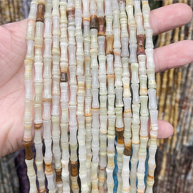 5x12mm natural crystal bamboo tube beads suitable for DIY