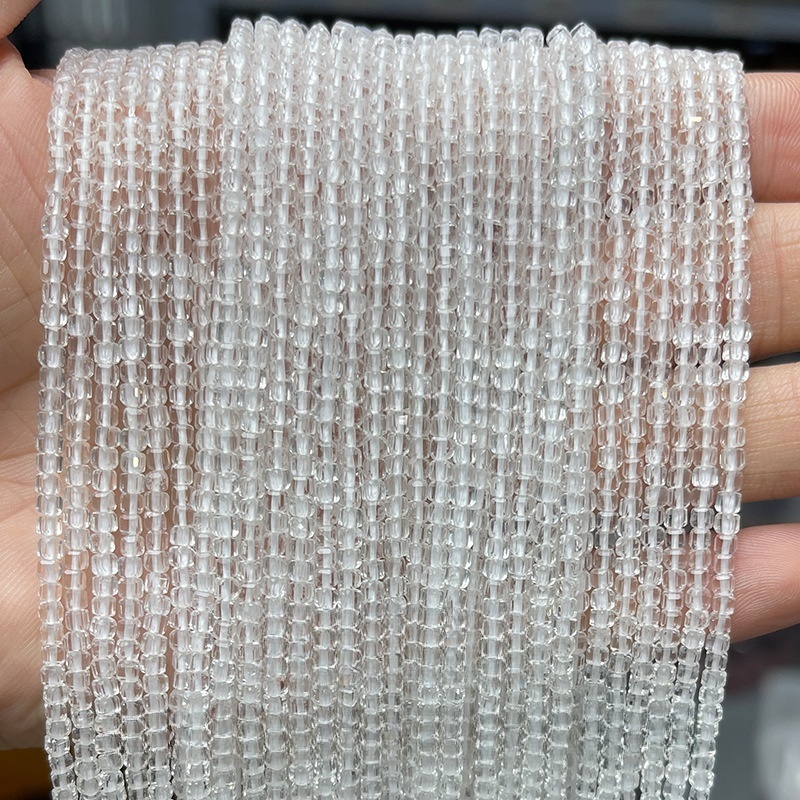 2mm natural crystal cut sugar cube loose beads suitable for DIY