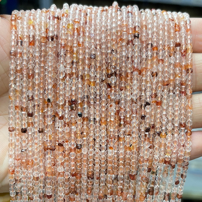 2mm natural crystal cut sugar cube loose beads suitable for DIY