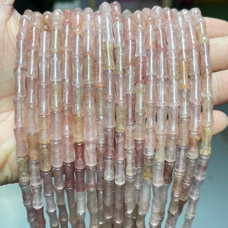 5x12mm natural crystal bamboo tube beads suitable for DIY