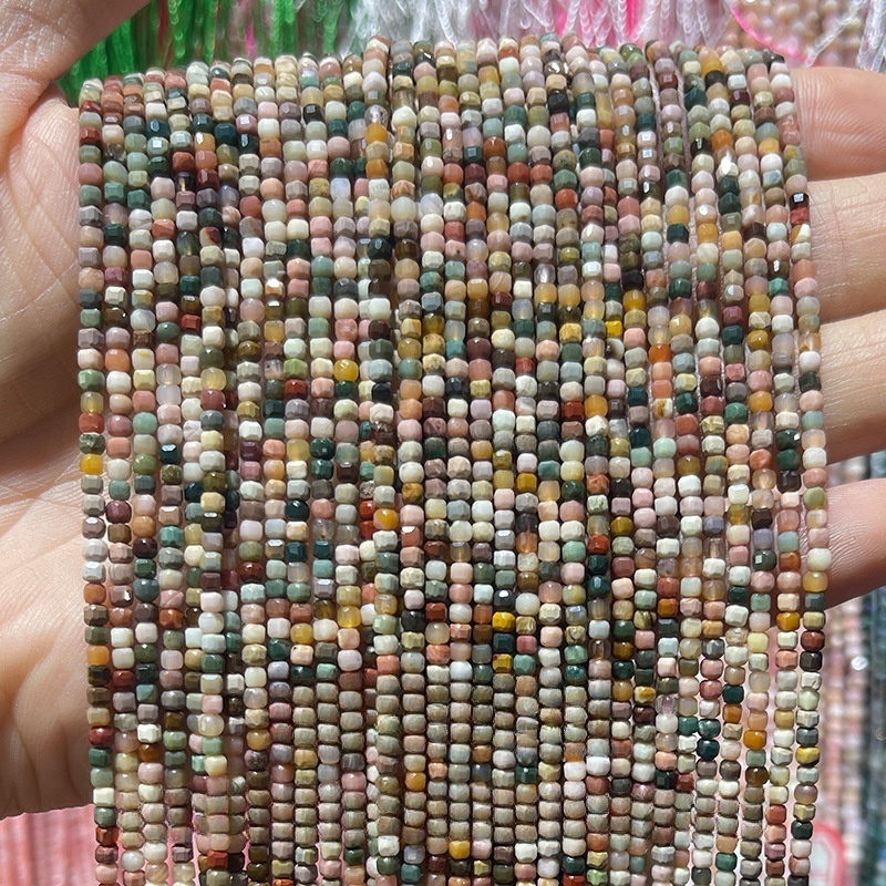 2mm natural crystal cut sugar cube loose beads suitable for DIY