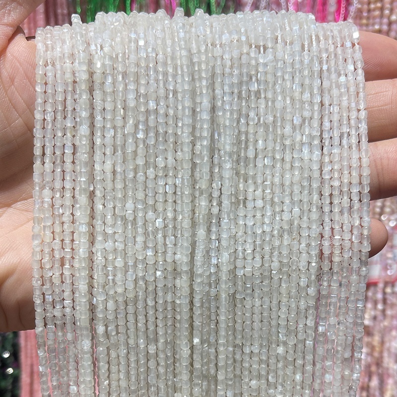 2mm natural crystal cut sugar cube loose beads suitable for DIY