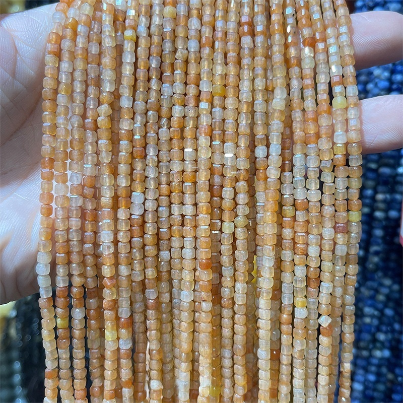 2mm natural crystal cut sugar cube loose beads suitable for DIY